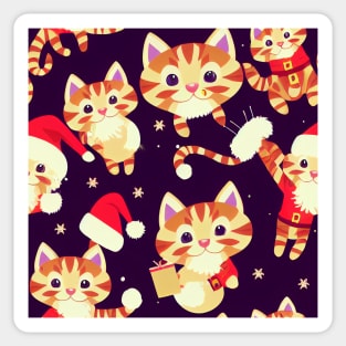 Santa Cat Kitten Pattern Sticker